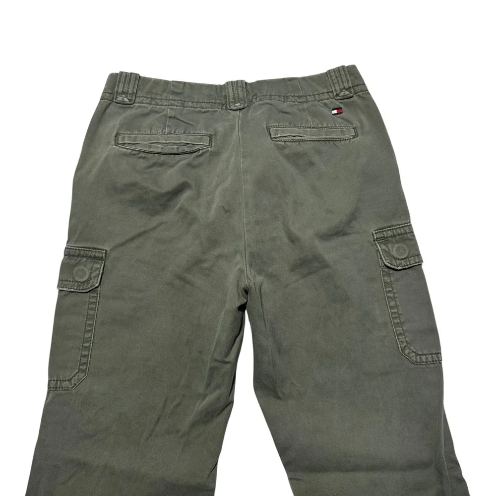 Vintage Y2K Tommy Hilfiger Olive Green Straight Cargo Pants Womens 2 (29x30 7/8)